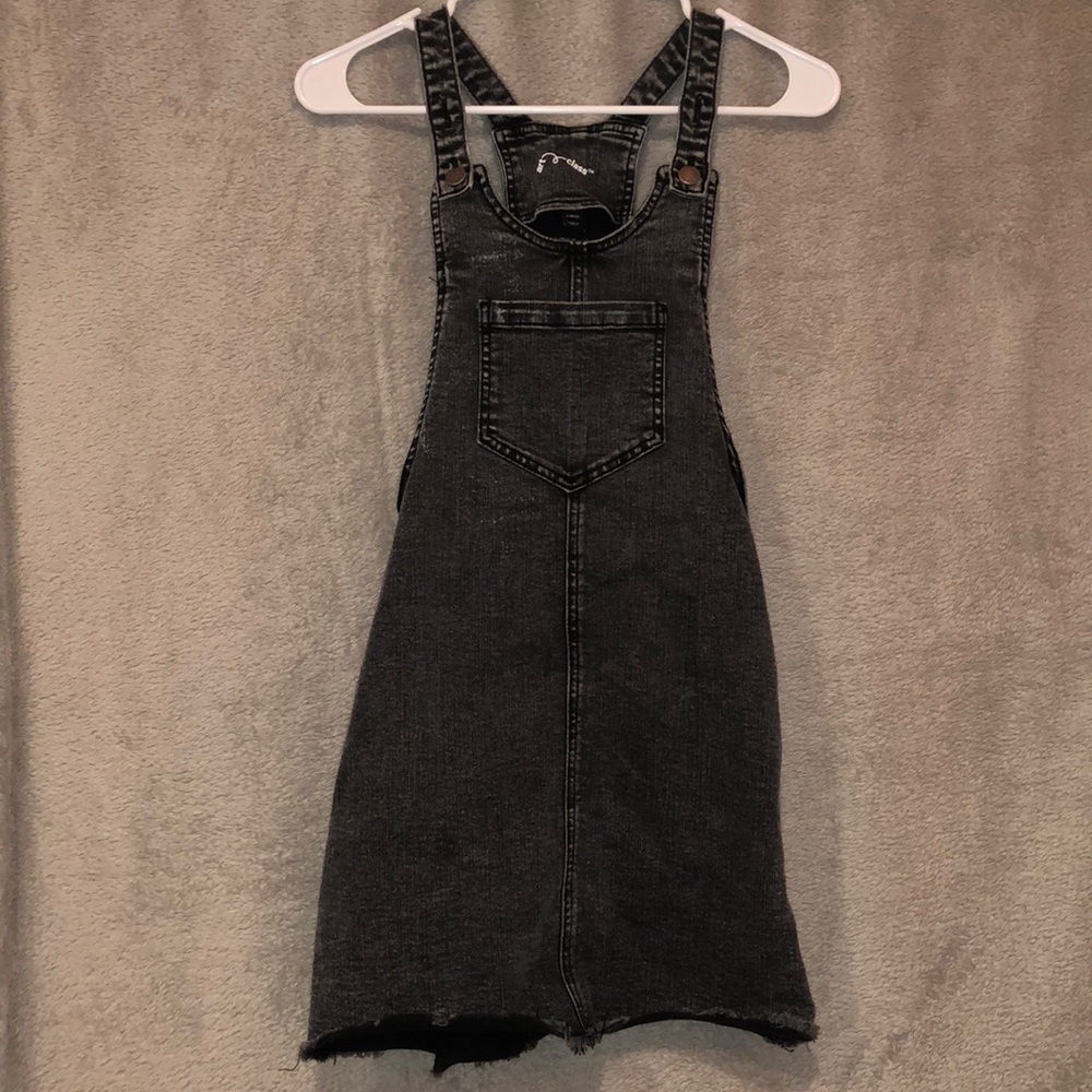 Girls Black Overall Dress SZ: L (10/12)